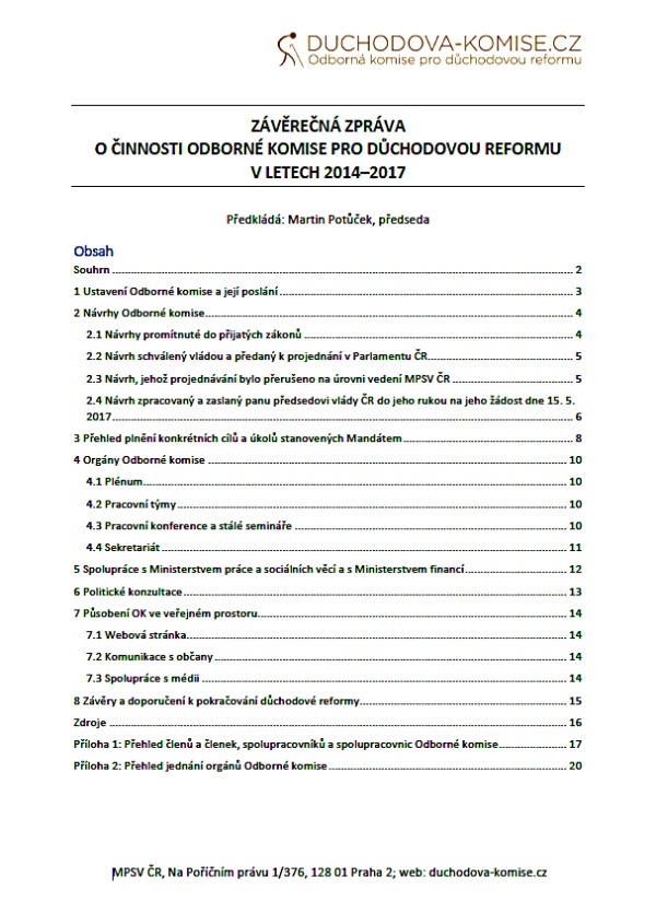 Závěrečná zpráva ke stažení v pdf - 20 stran