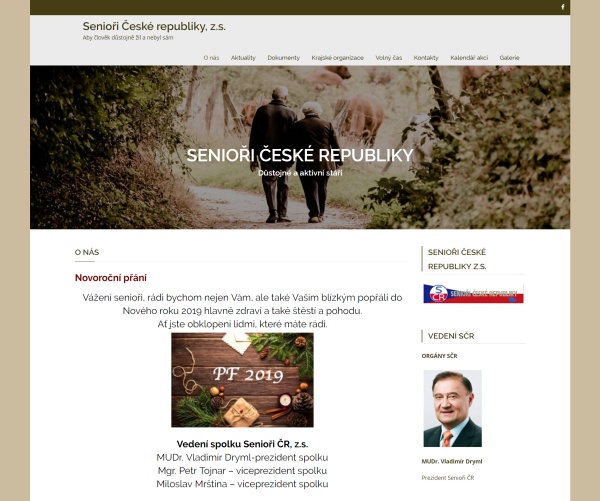 Titulka webu Senioři České republiky